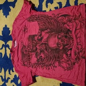 NWT red and black skull shirt size large